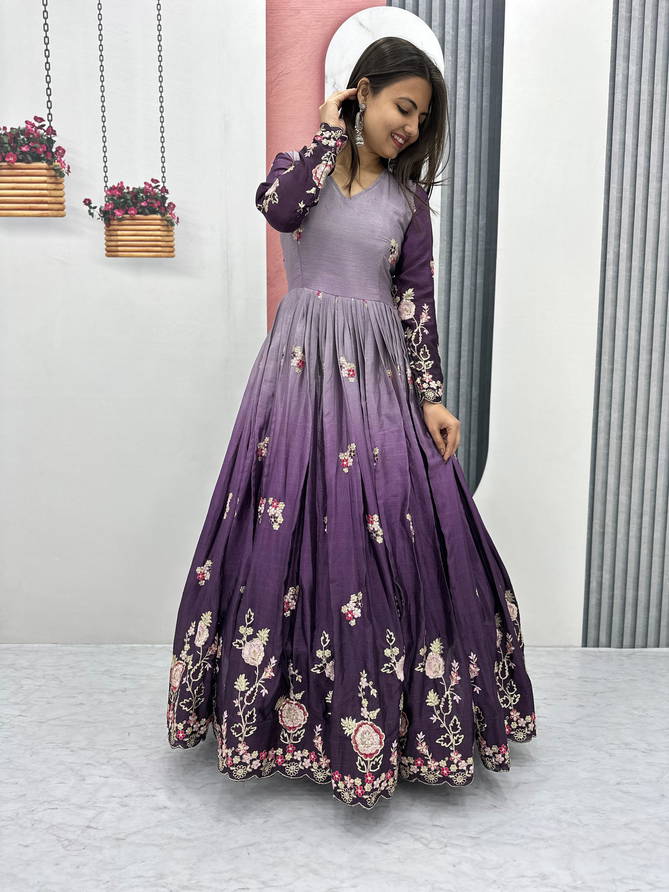 AK 017 Chinon Wear Designer Gown Exporters In India